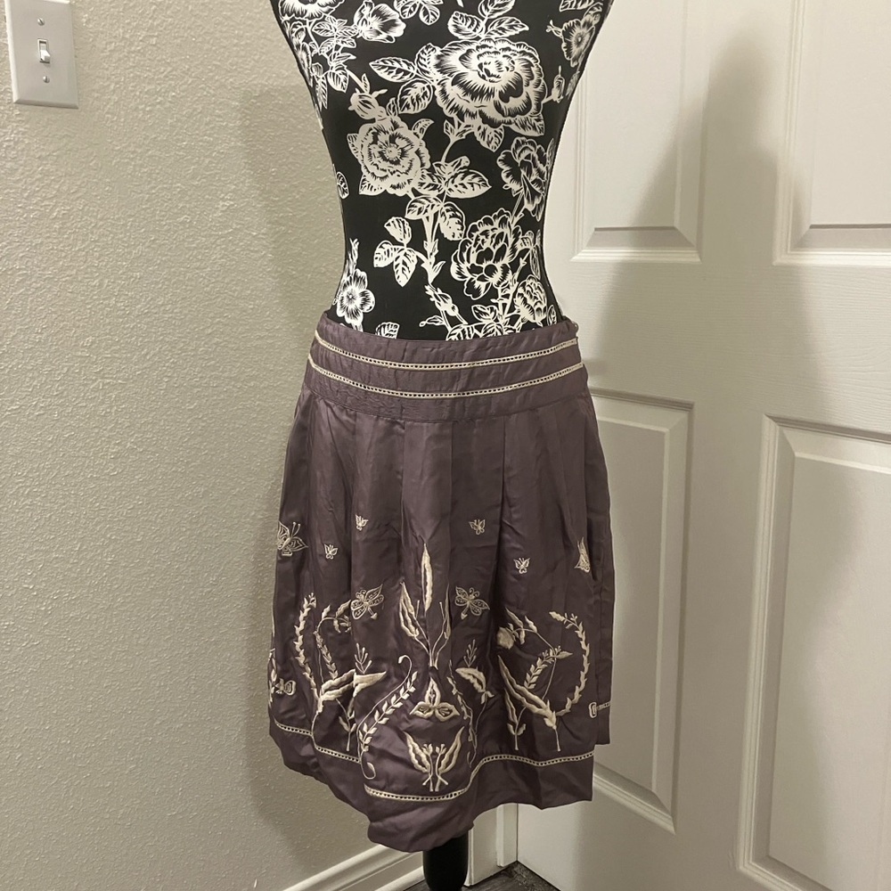 Elegant Embroidered Silk Skirt